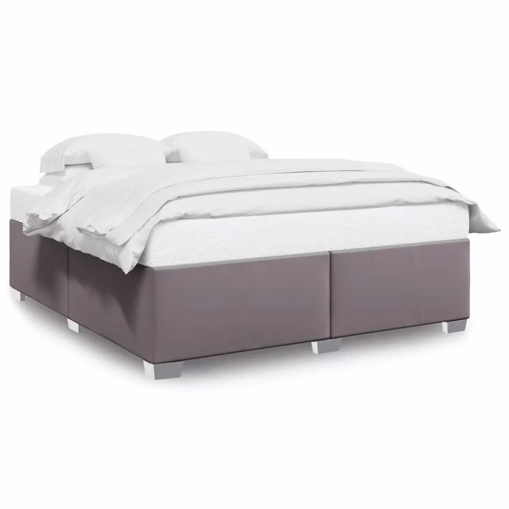 Letto con giroletto in similpelle grigia vidaXL L/P/H: 200 x 200 x 46 cm – 2