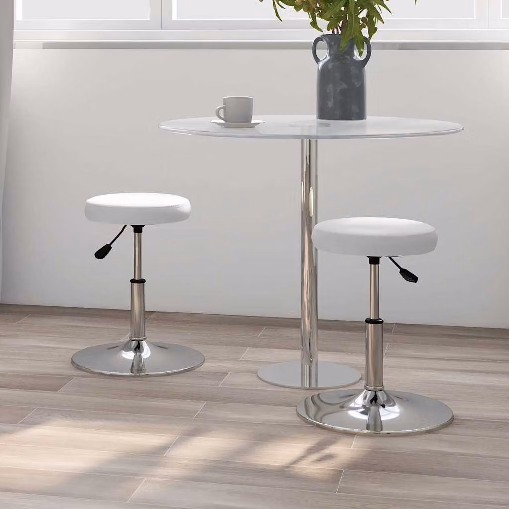 Set di 2 sedie da pranzo vidaXL bianche in similpelle con base girevole a 360 gradi e design moderno
