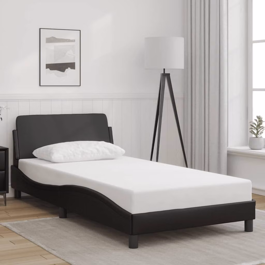 Giroletto vidaXL Dover in similpelle nero L/P: 100 x 200 cm