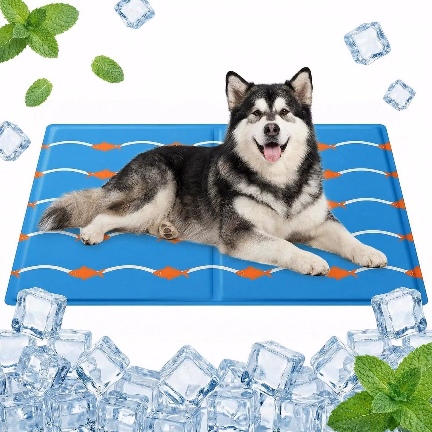 Tappetino refrigerante per cani, 50x90 cm, impermeabile, pieghevole, auto-raffreddante