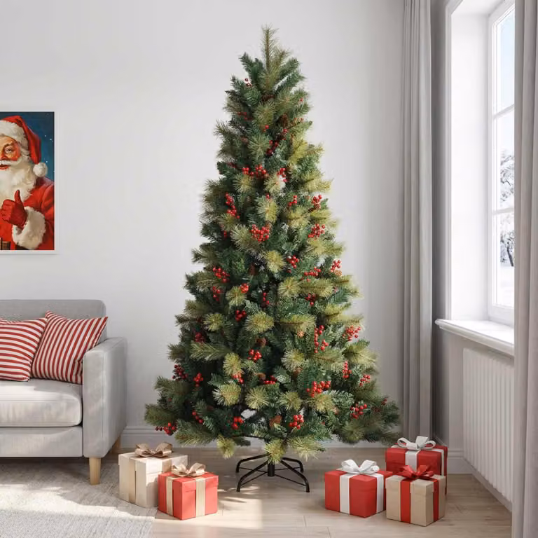 vidaXL Albero di Natale Artificiale con Rami Pieghevoli 240 cm