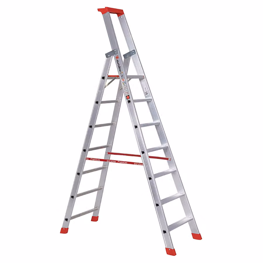 Scala a pioli in alluminio con ponte di sicurezza a 7 gradini 3257707