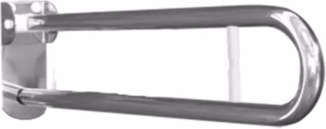Maniglione barra cm 80 con porta rotolo e piastra lunga inox bianco