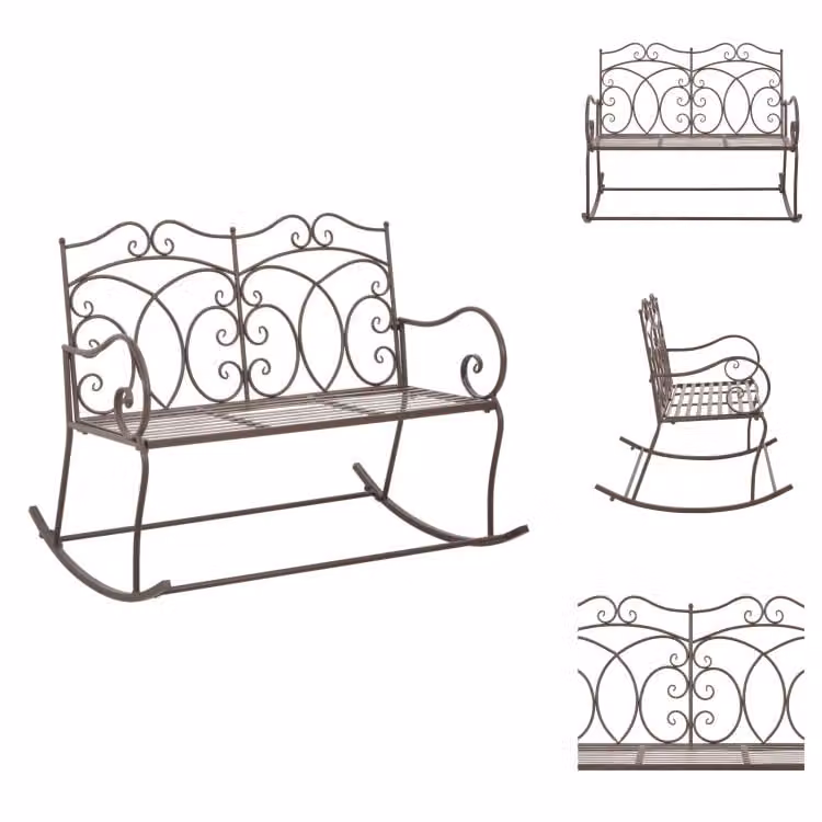 vidaXL Panchina da giardino 104 cm in ferro marrone antico - Panchine da giardino