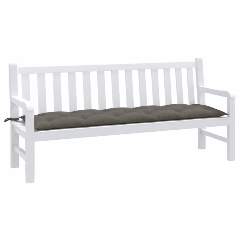 vidaXL Cuscino per Panca da Giardino Grigio con Tessuto in Poliestere L/P/H: 180 x 50 x 7 cm