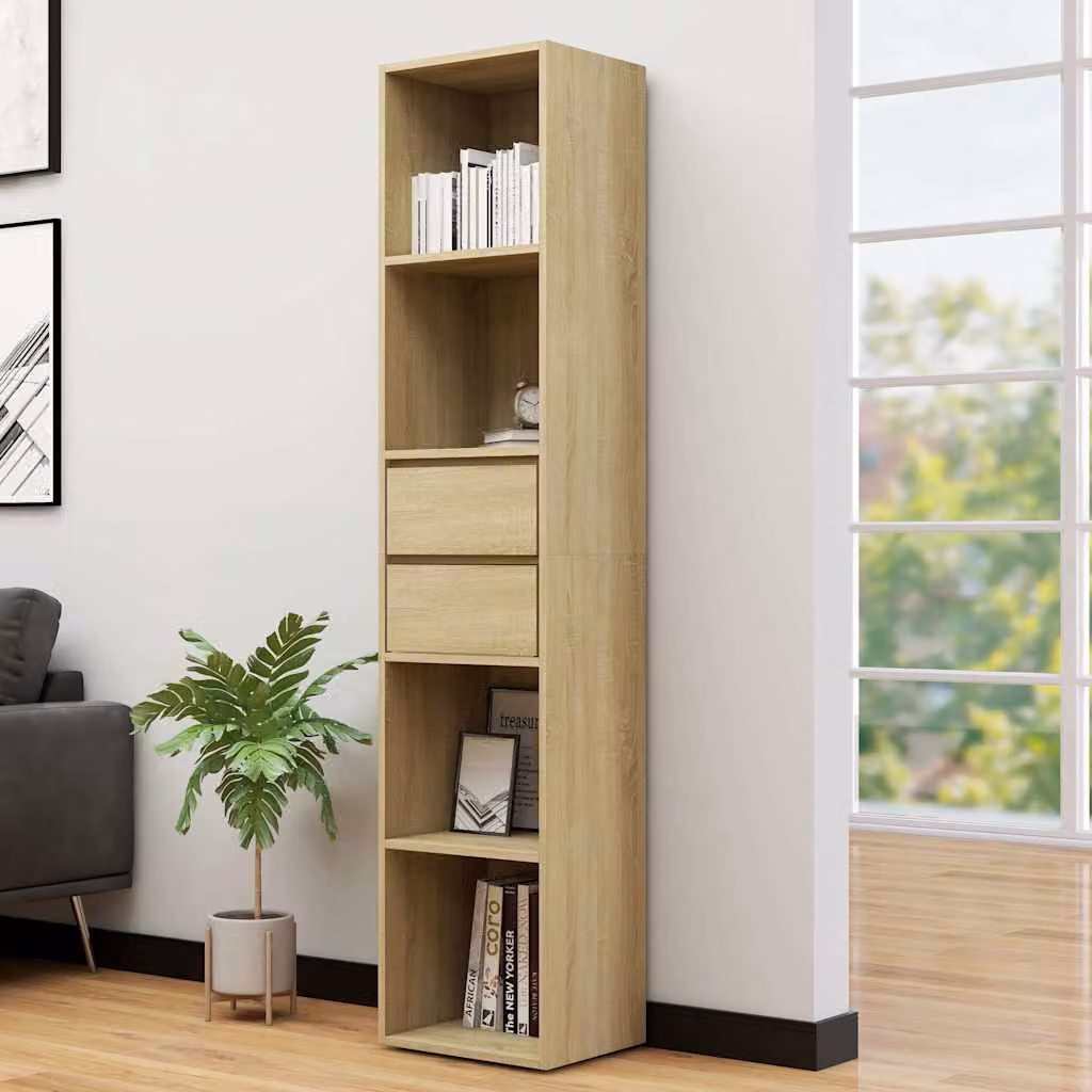 Libreria moderna vidaXL in legno marrone con pannello posteriore L: 36 cm, P: 30 cm, H: 171 cm