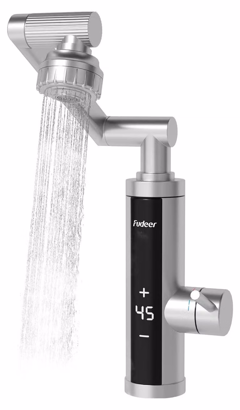 Rubinetto elettrico per acqua calda, 3,3 kW, 30-45 °C, acciaio inossidabile, colore argento