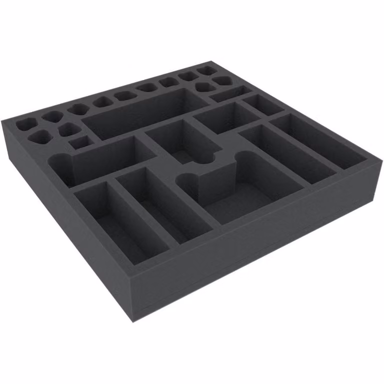 Inserto in schiuma da 285 x 285 x 50 mm per giochi da tavolo, 25 scomparti