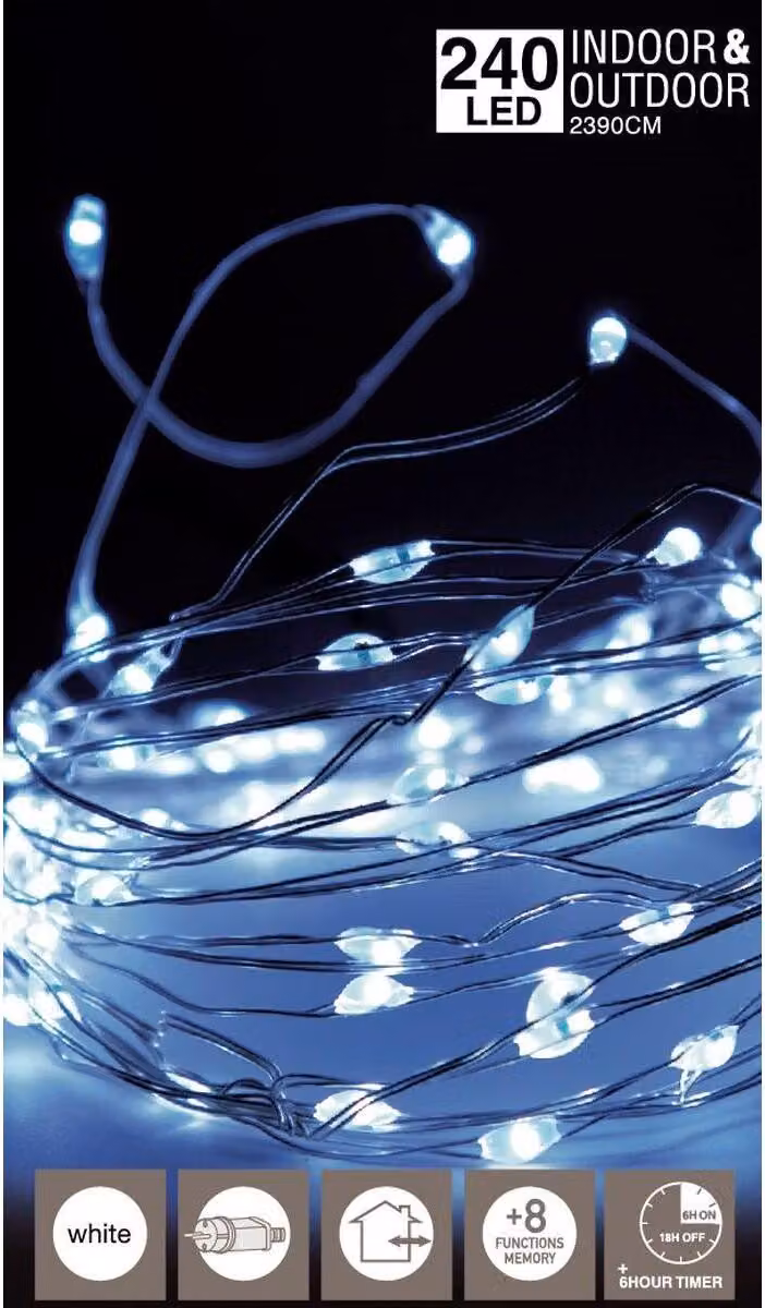 Ghirlanda di luci fiabesche 240 LED bianco freddo
