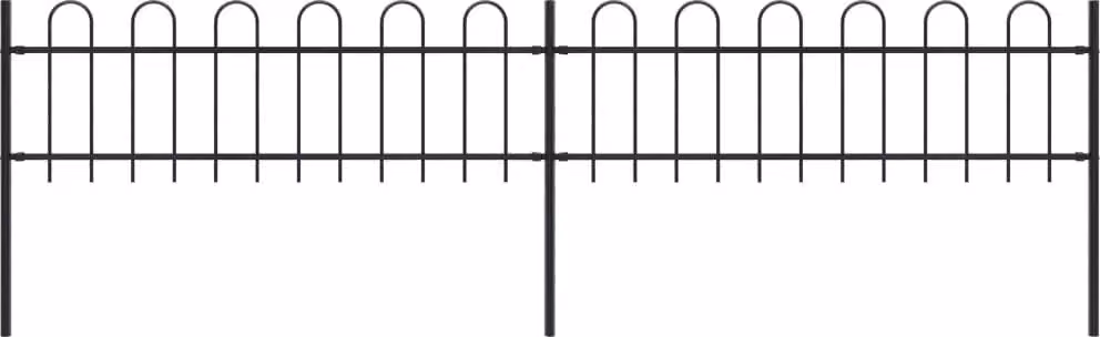 Maison Exclusive - Recinzione da Giardino con Parte Superiore ad Anello in Acciaio 359x60 cm Nero