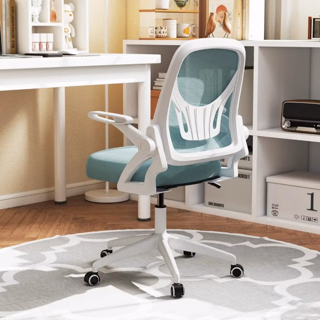Sedia da ufficio ergonomica DESIGN IN blu con braccioli e base girevole a 360 gradi – 2