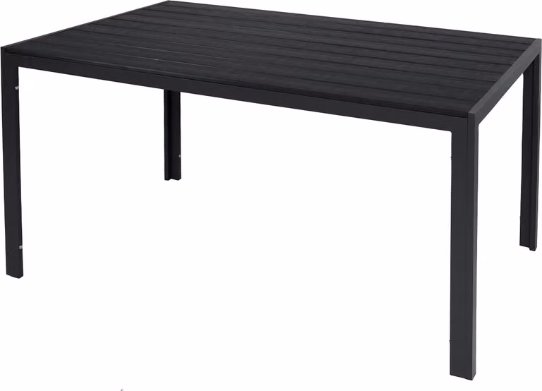 Tavolo da giardino non in legno, tavolo da pranzo, alluminio, antracite - nero, 125 cm x 70 cm