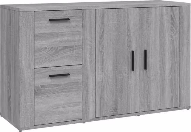 Credenza Buffet e Madia in Legno Multistrato Grigio Sonoma L: 100 cm, P: 33 cm, H: 59,5 cm