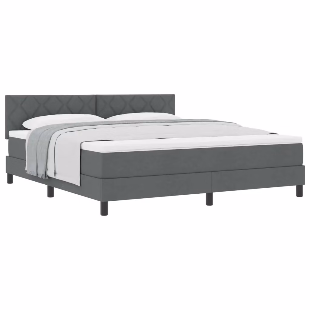 Letto matrimoniale ibrido con testiera vidaXL in tessuto grigio L: 180 cm, P: 200 cm, H: 88 cm – 2