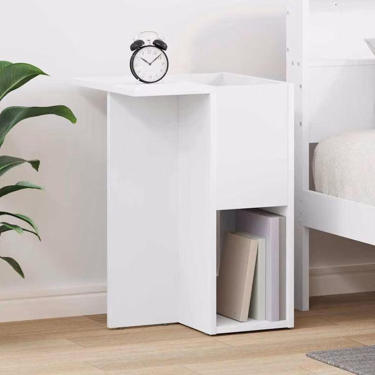 vidaXL Tavolino moderno rettangolare bianco in MDF L/P/H: 35 x 40 x 55 cm