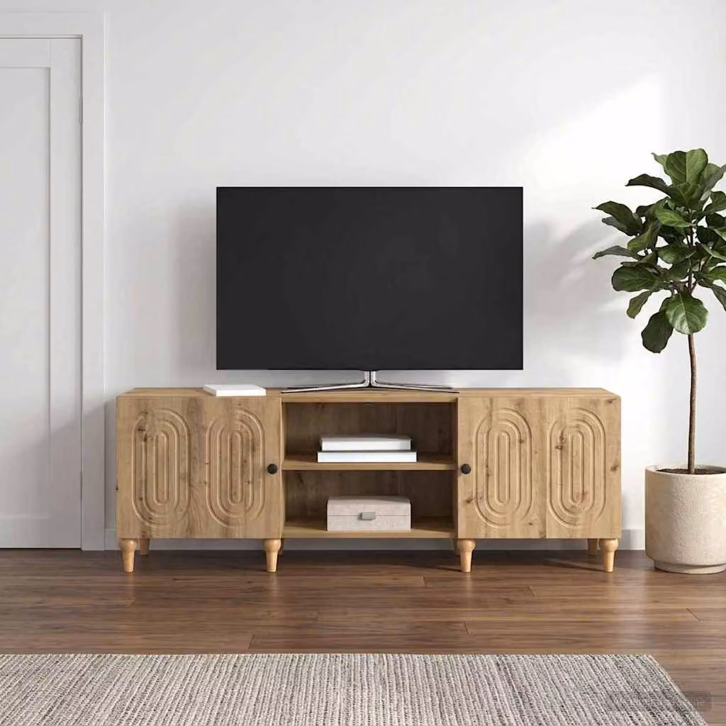 Mobile TV vidaXL moderno in legno marrone con ruote L 150 cm x P 31 cm x H 50 cm