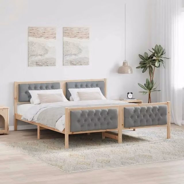 Struttura del letto Grigio chiaro 180 x 200 cm Pino massello 3394273