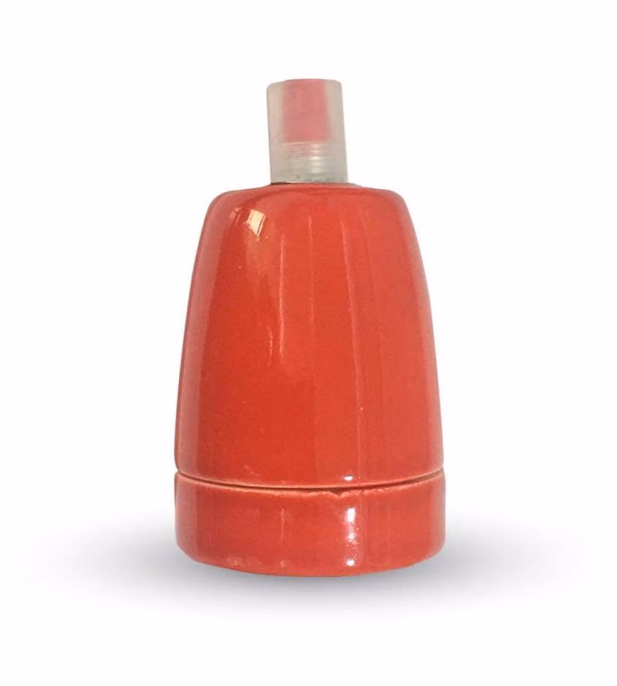 Portalampada in Porcellana E27 (Max 60W) Colore Rosso