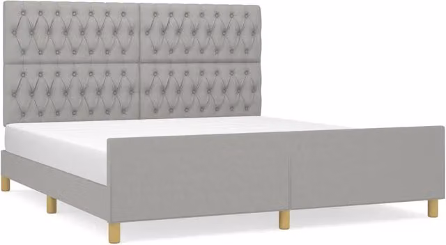 Letto matrimoniale | Letto per adulti | Giroletto senza Materasso Grigio Chiaro 180x200 cm Tessuto
