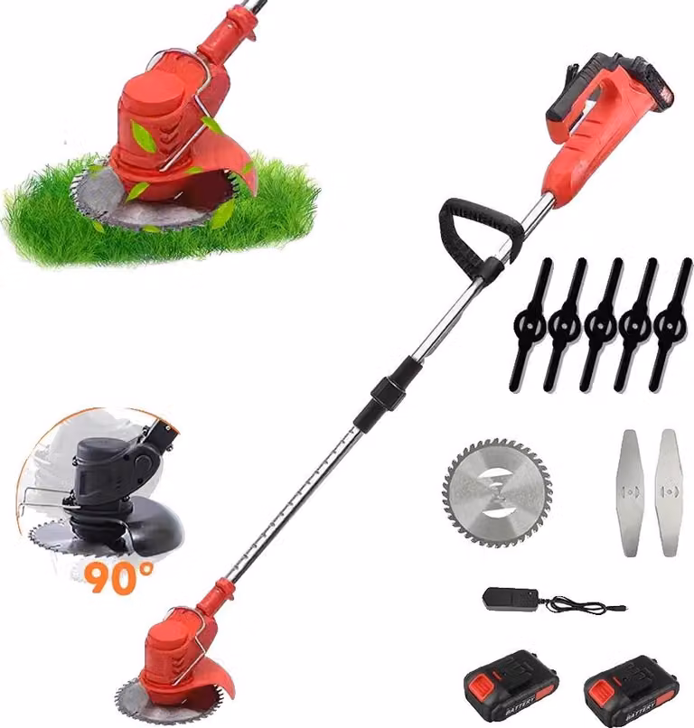 Tagliasiepi a batteria, motore potente, testa di taglio regolabile, 2 batterie