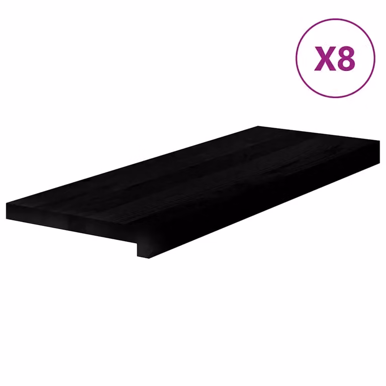 Set di 8 gradini in legno massello di rovere VIDAXL, colore marrone scuro, L: 70 cm, P: 25 cm, H: 2 cm