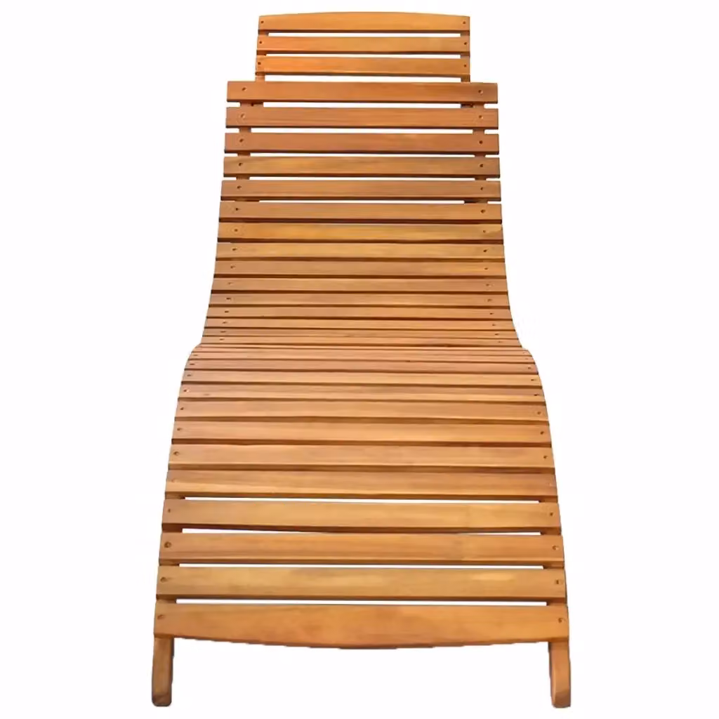 Lettino prendisole vidaXL in legno di acacia marrone con design ergonomico per giardino e terrazzo – 2