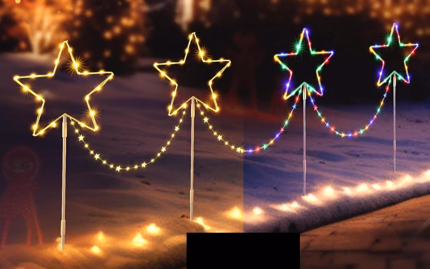 LED giardino lampade stelle natalizie Quntis 4 pz.