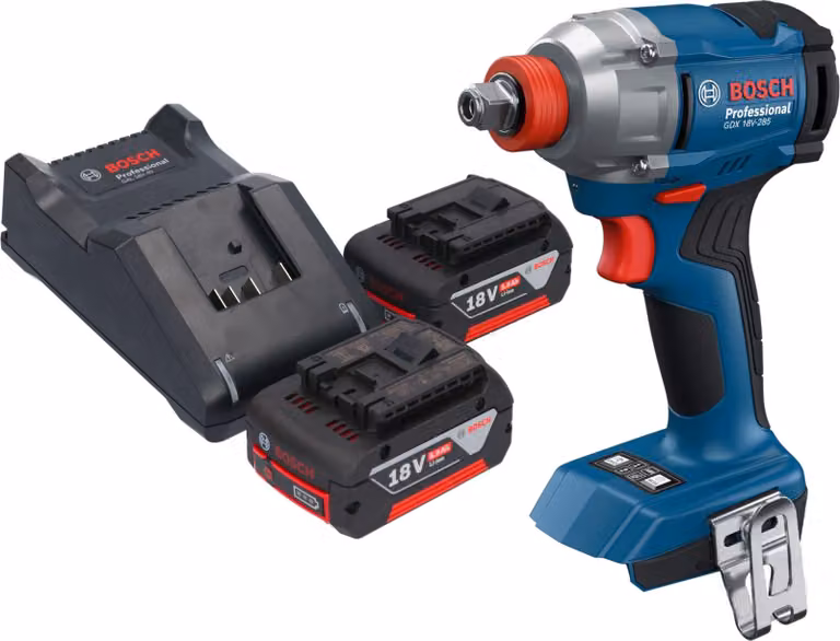 Avvitatore a impatto a batteria Bosch GDX 18V-285 Professional 18 V 285 Nm 1/4'' Brushless + 2x batteria 5,0 Ah + caricabatteria