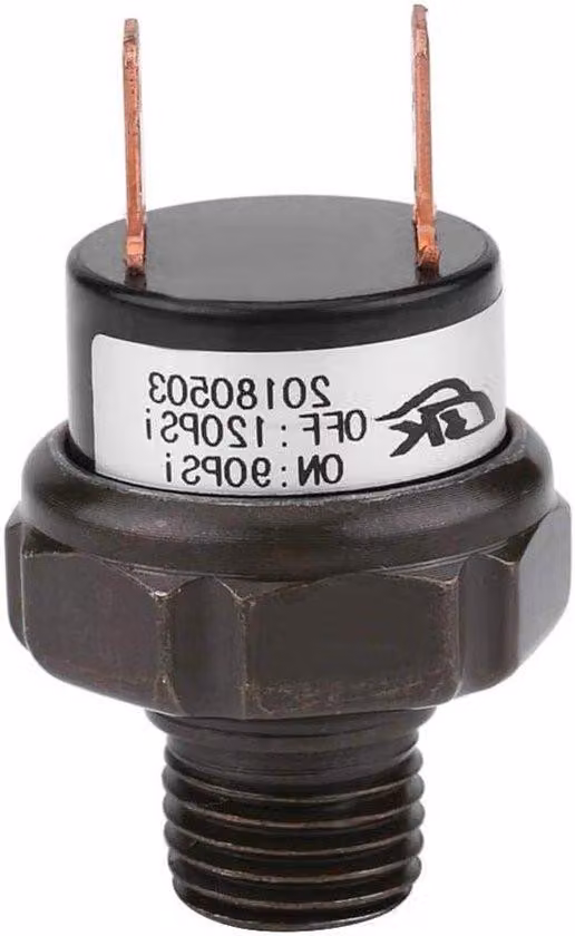 Selezione automatica della regolazione del compressore - Alloggiamento in metallo resistente - 1/4 di pollice NPT - Nero