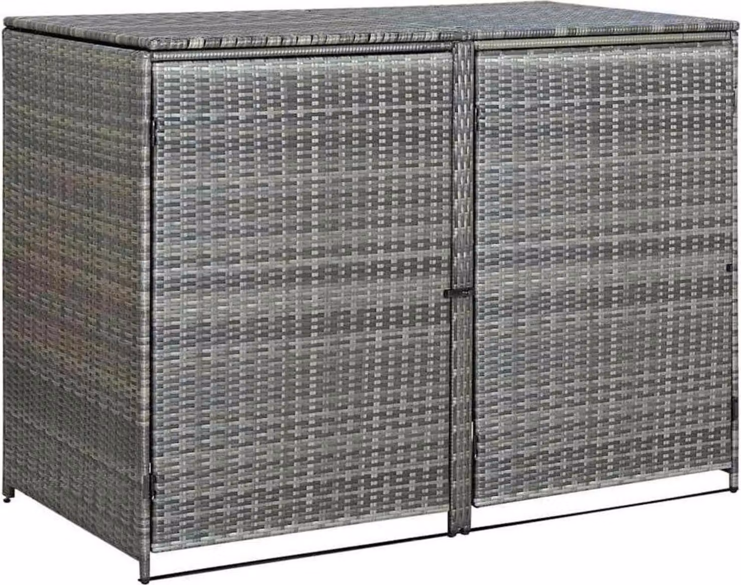 Contenitore per rifiuti da 2 tonnellate in rattan antracite 148x77x111cm