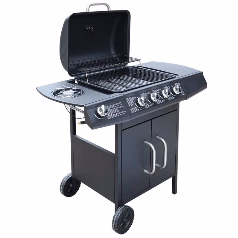 Barbecue a gas 4+1 bruciatori nero