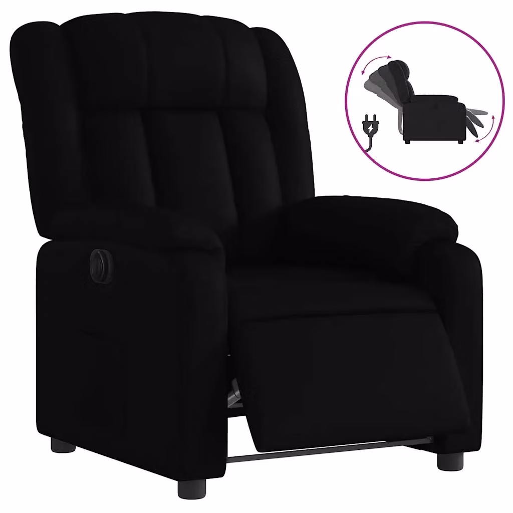 vidaXL Poltrona Reclinabile Elettrica Nera in Similpelle con Braccioli – 2