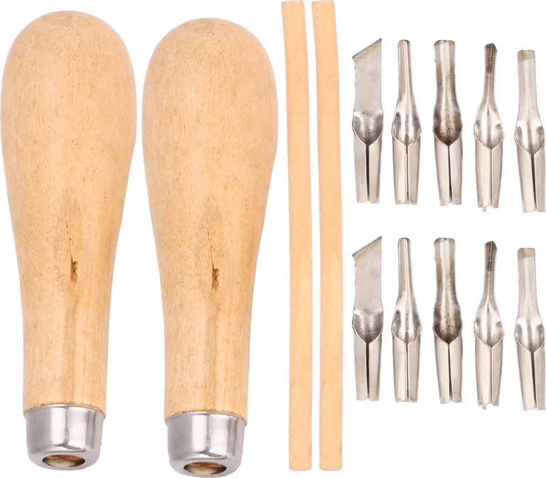 2 set di frese per linoleum, coltelli da intaglio, coltelli da incisione, strumenti per la lavorazione del legno, strumenti per la scultura per i timbri
