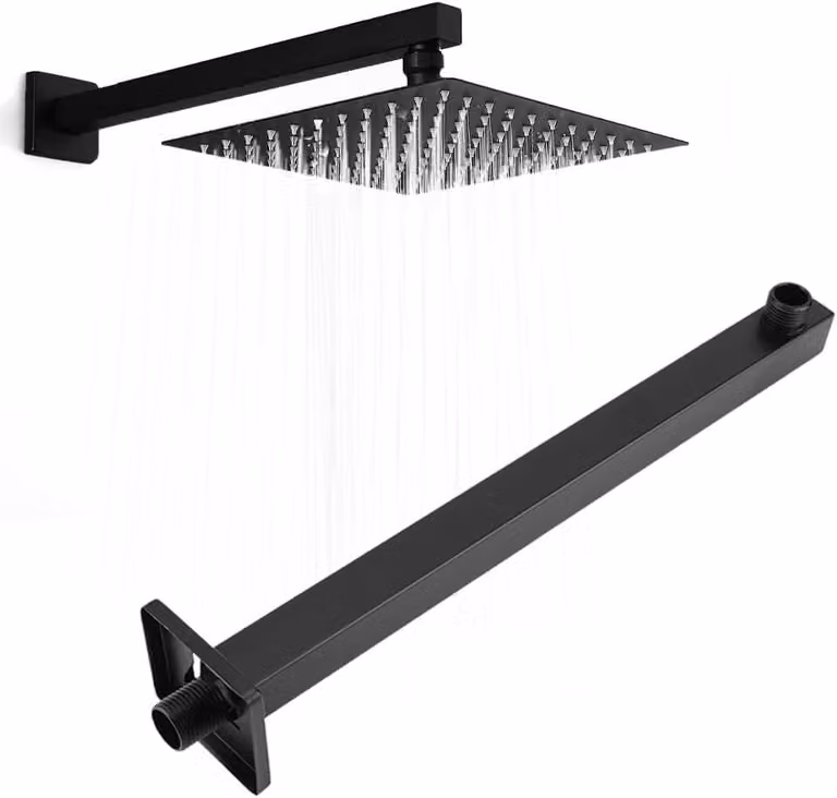 Omgoods - Braccio per doccia da 14,5 pollici - Acciaio inossidabile - Montaggio a parete - Estensione per soffione doccia - Resistente alla ruggine - Design elegante
