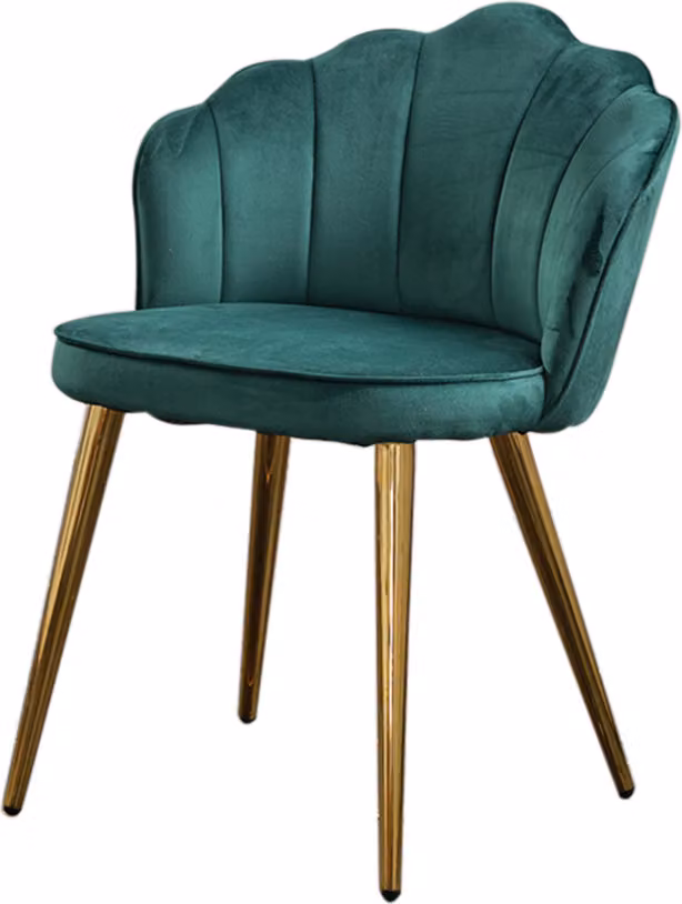 KAWOLA sedia SALLY sedia da pranzo Velluto verde base oro