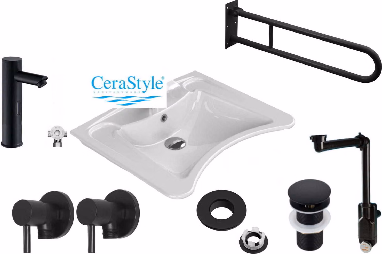 Set di lavabi accessibili ai disabili 7in1 черный