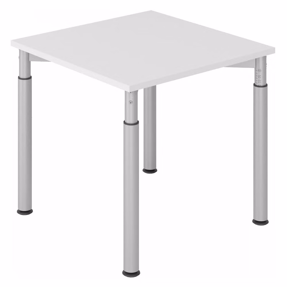 HAMMERBACHER YS08 höhenverstellbarer Schreibtisch grau quadratisch