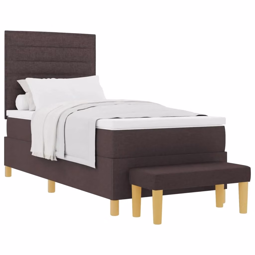 Letto con testiera in tessuto marrone vidaXL L: 200 cm, P: 90 cm, H: 203 cm – 2
