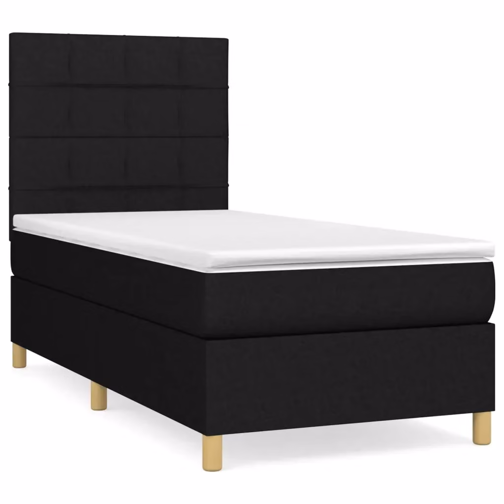 Letto Ibrido con Giroletto a Molle e Materasso vidaXL, Nero e Bianco, L 90 x P 200 cm – 2
