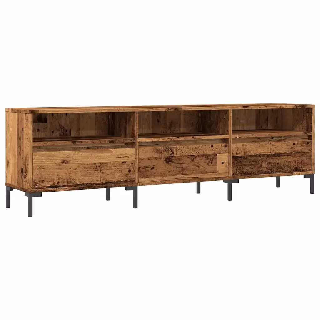 Mobile Porta TV Industrial vidaXL in Legno e Metallo, Marrone, L 150 x P 30 x H 44,5 cm – 2