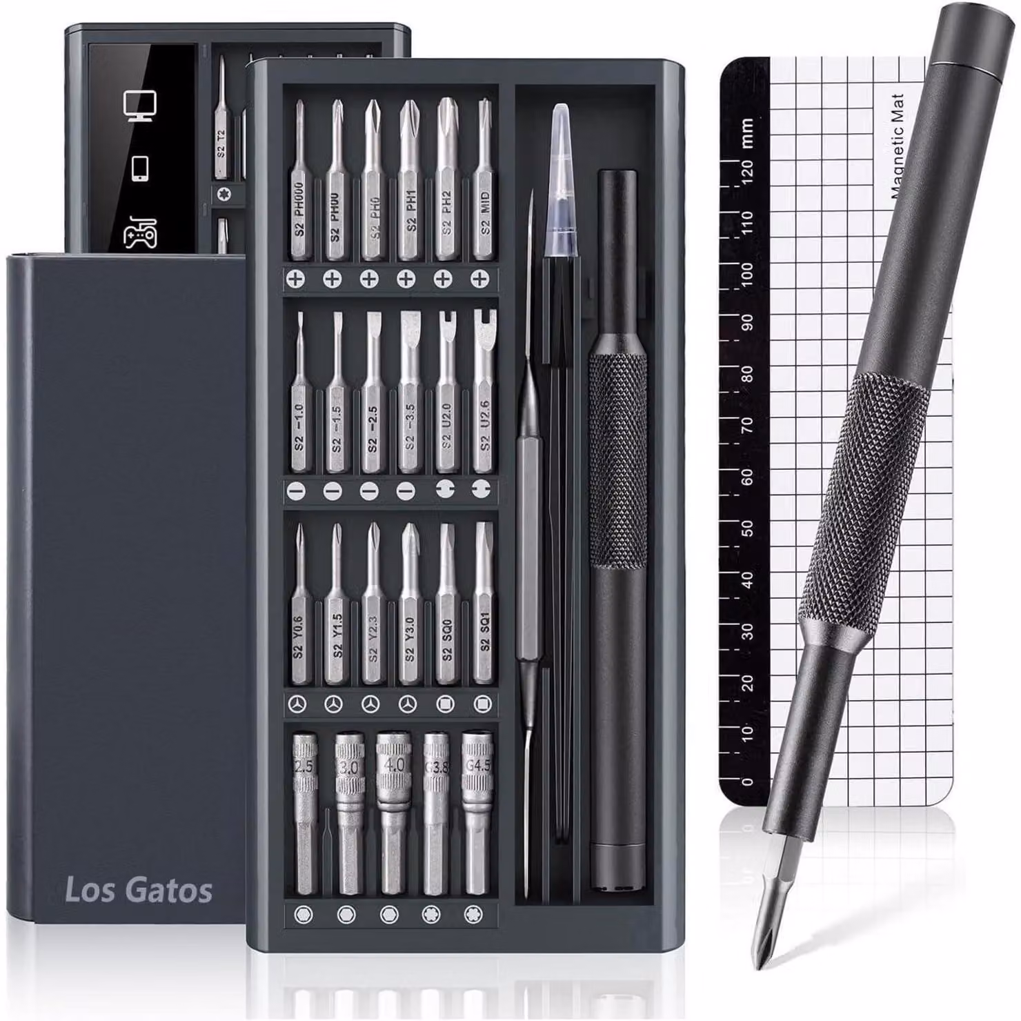 Set di cacciaviti Feinmechaniker, 51 pezzi, con 47 inserti S2 grigi. Strumento di precisione per telefoni cellulari, computer, laptop e occhiali