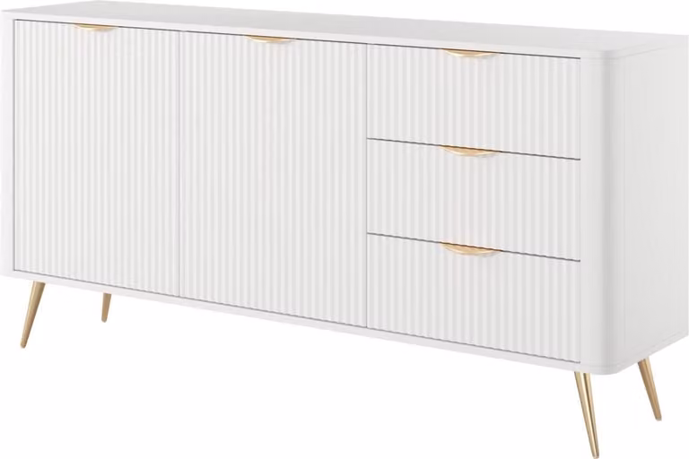 Credenza FURNLUX Lante bianca e dorata 163 cm / Colore principale: bianco / Dimensioni: 163 x 81 x 38 cm