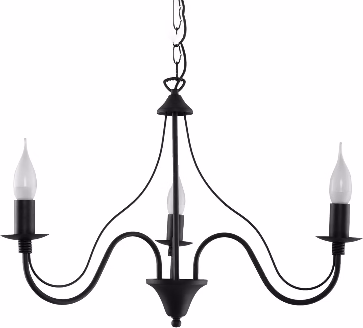 Lampada a sospensione BERON a 3 luci E14 nera LUMILO
