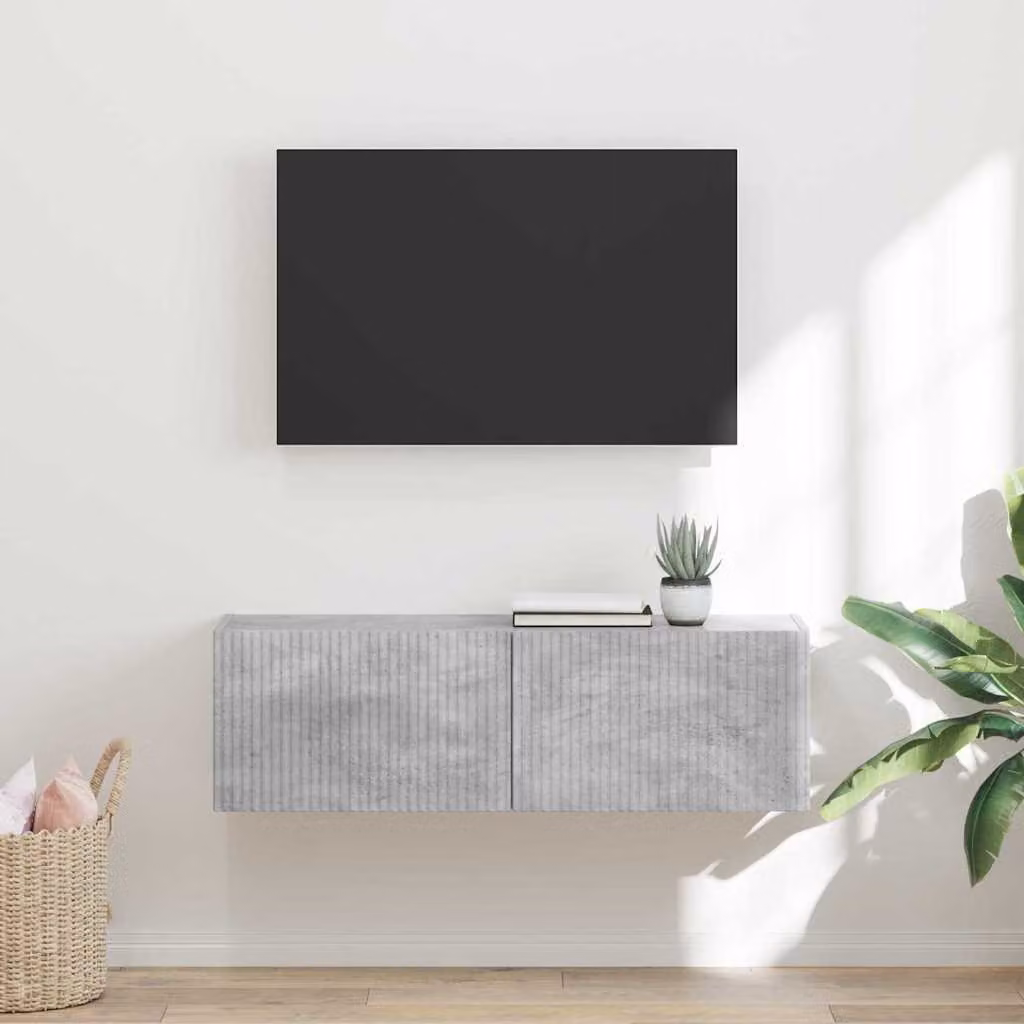 Mobile TV da parete vidaXL moderno in MDF Grigio, L 98 cm x P 31 cm x H 29,5 cm