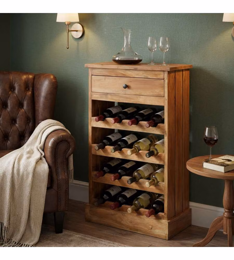 Beverly Cantinetta in Legno di Mogano Marrone 50x22x77,5 cm Fissa