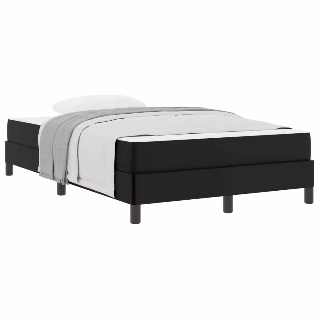 Letto moderno vidaXL con struttura imbottita in tessuto nero e materasso ibrido L/P/H: 200 x 120 x 45 cm – 2