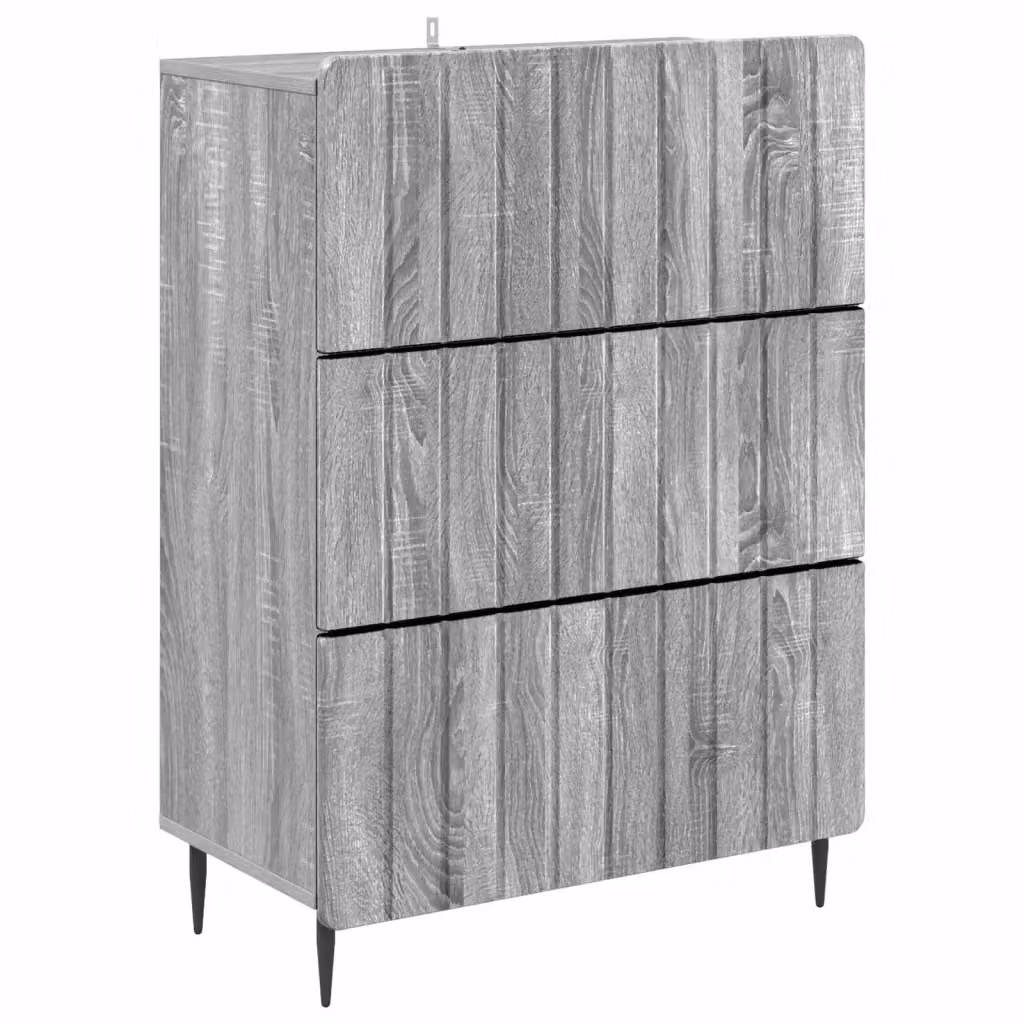 Mobile con Cassetti Moderno vidaXL in MDF e Metallo Grigio L 66 cm x P 34,5 cm x H 92 cm – 2