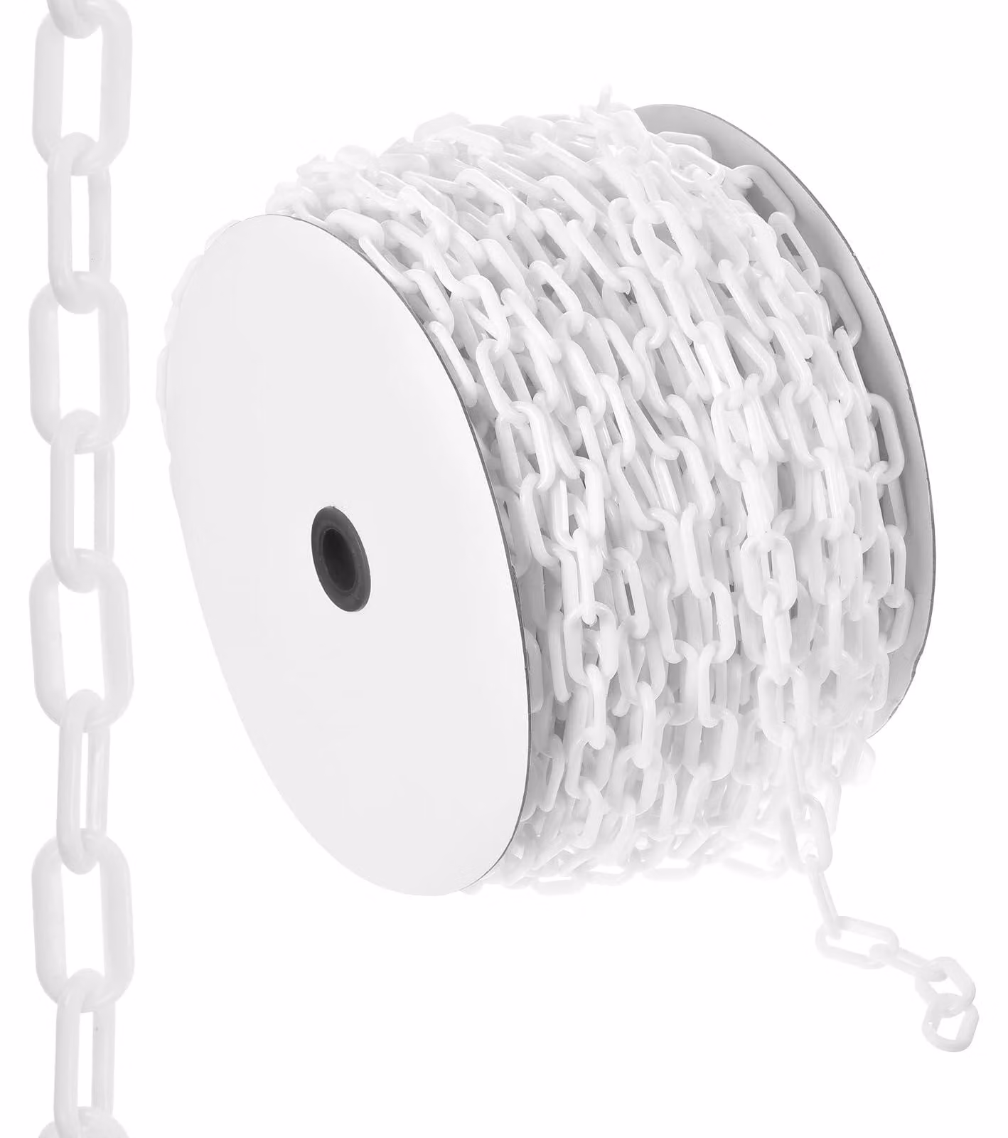 Catena di delimitazione in plastica, lunghezza 61 metri, colore bianco, diametro 6 mm, materiale: polipropilene