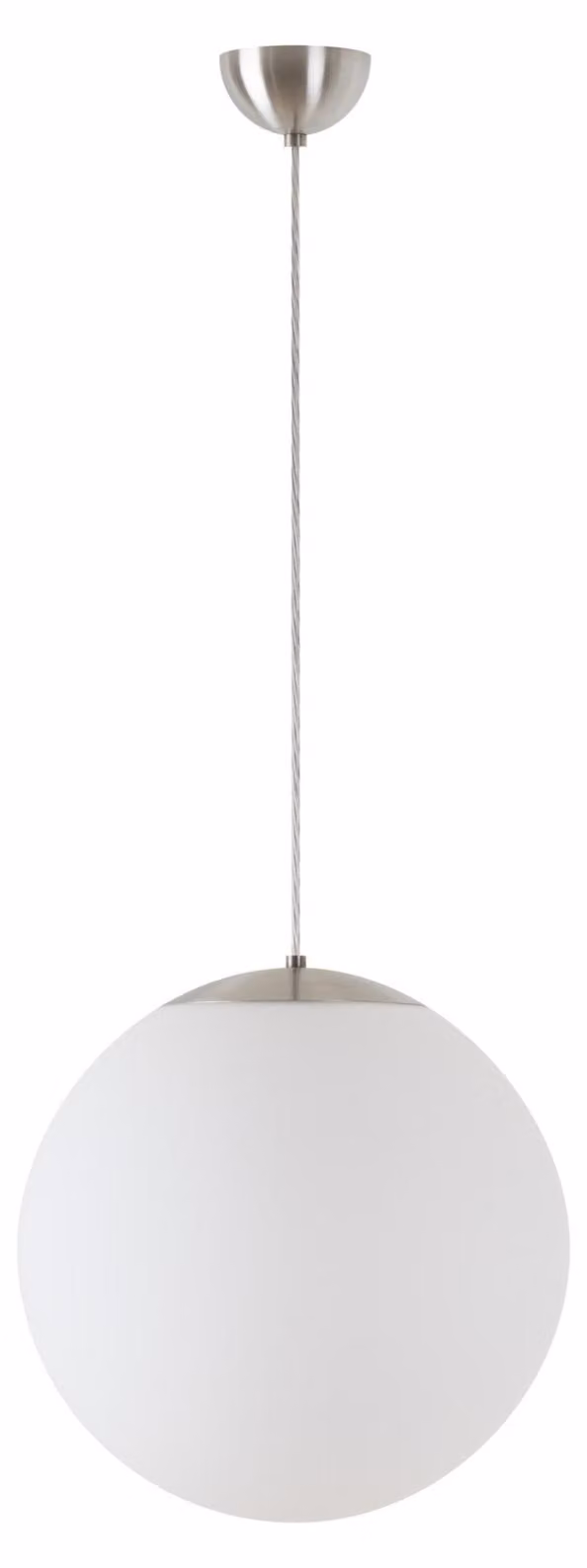 OSMONT ISI63689 ISIS S3 PM-M Lampada a sospensione in plastica, acciaio inossidabile spazzolato / bianco, grado di protezione IP40, 40 W, attacco E27 HF
