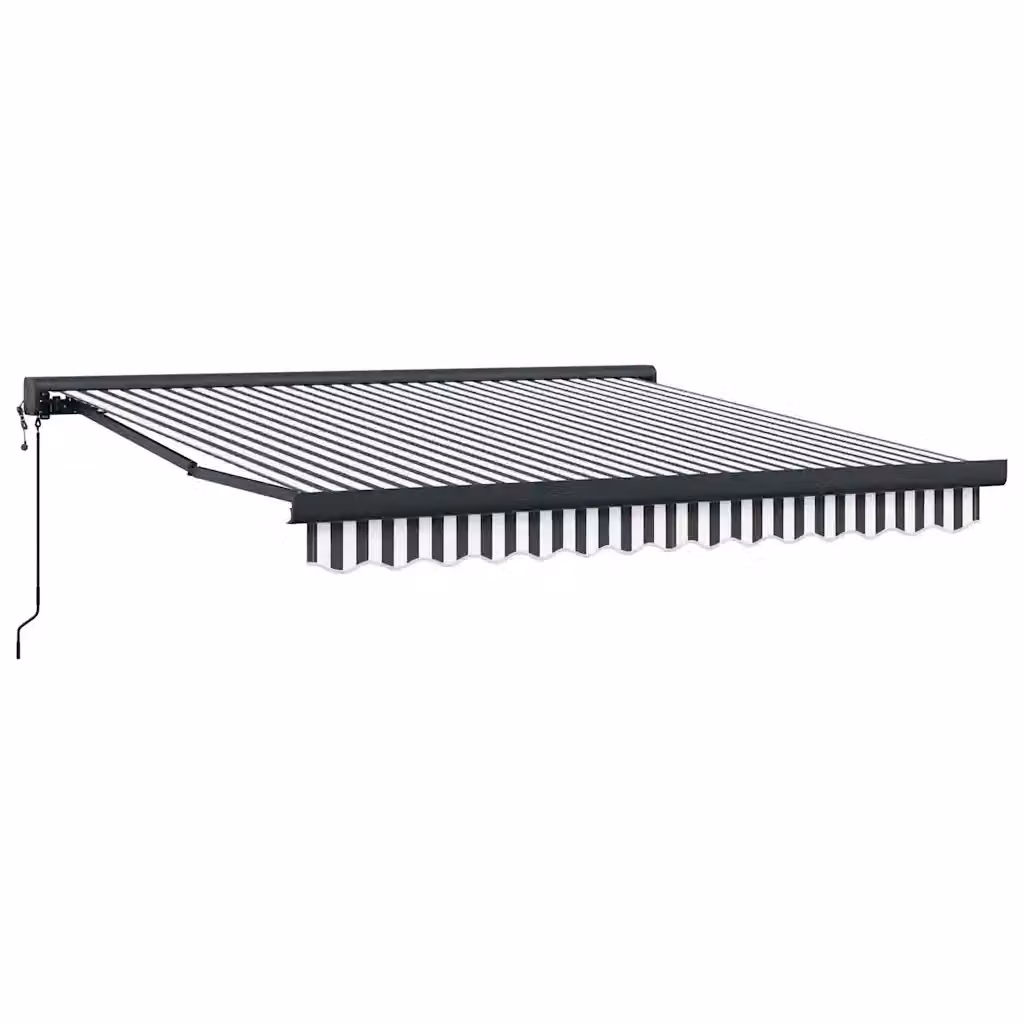Tenda da Sole vidaXL Antracite e Bianca con Bracci Pieghevoli in Alluminio e Poliestere, L: 3 m, P: 2,5 m – 2